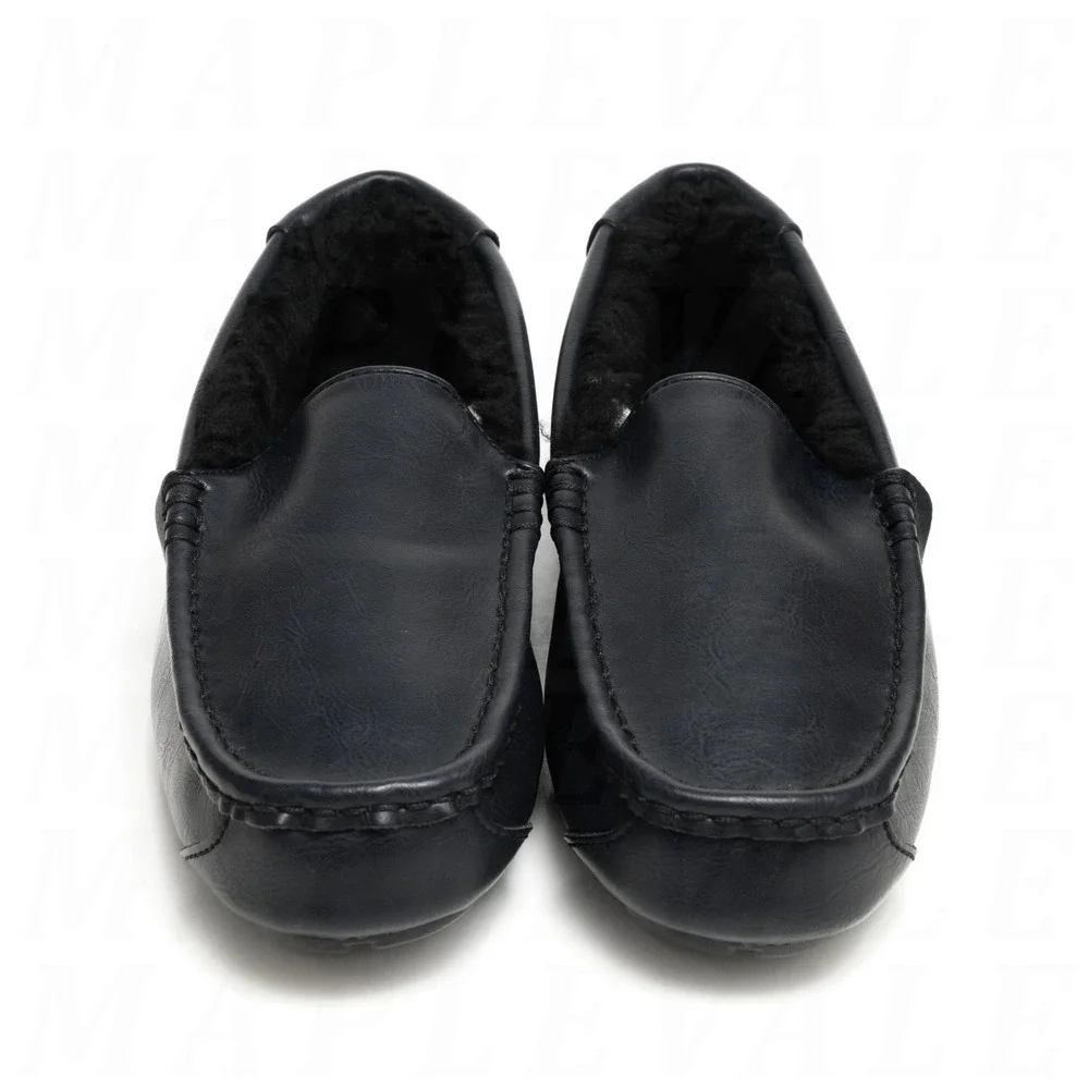 Koolaburra Ugg Tipton Smooth Slippers Mens Sz 9 Black Slides Comfort 1154810 NIB